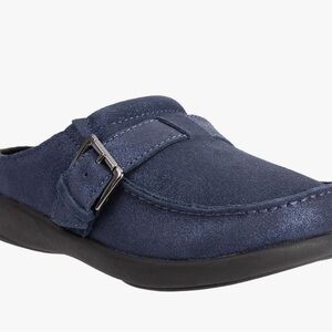 REVITALIGN Navy Buckle Flats
